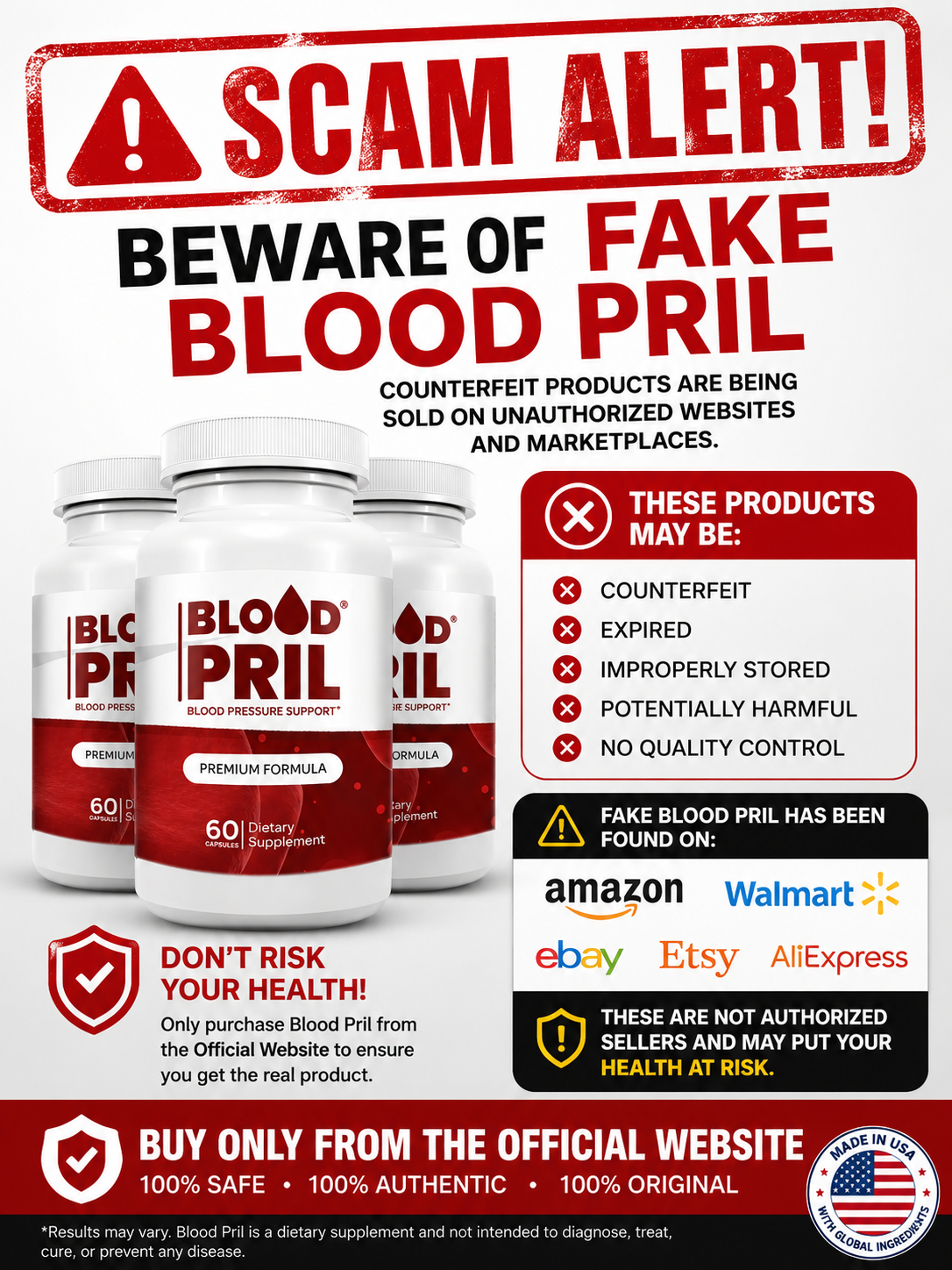 BloodPril negative reviews and counterfeit complaints