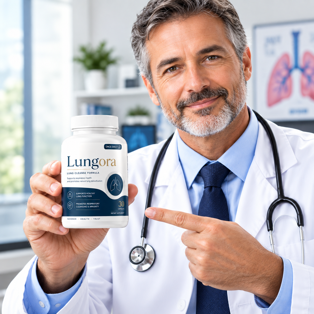 Doctor recommending Lungora usage